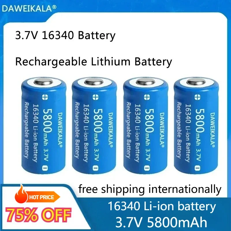 Daweikala brand CR123A 3V lithium battery CR123 123A CR17345 16340 button battery, used for dry main battery camera flashli
Daweikala brand CR123A 3V lithium battery CR123 123A CR17345 16340 button battery, used for dry main battery camera flashli