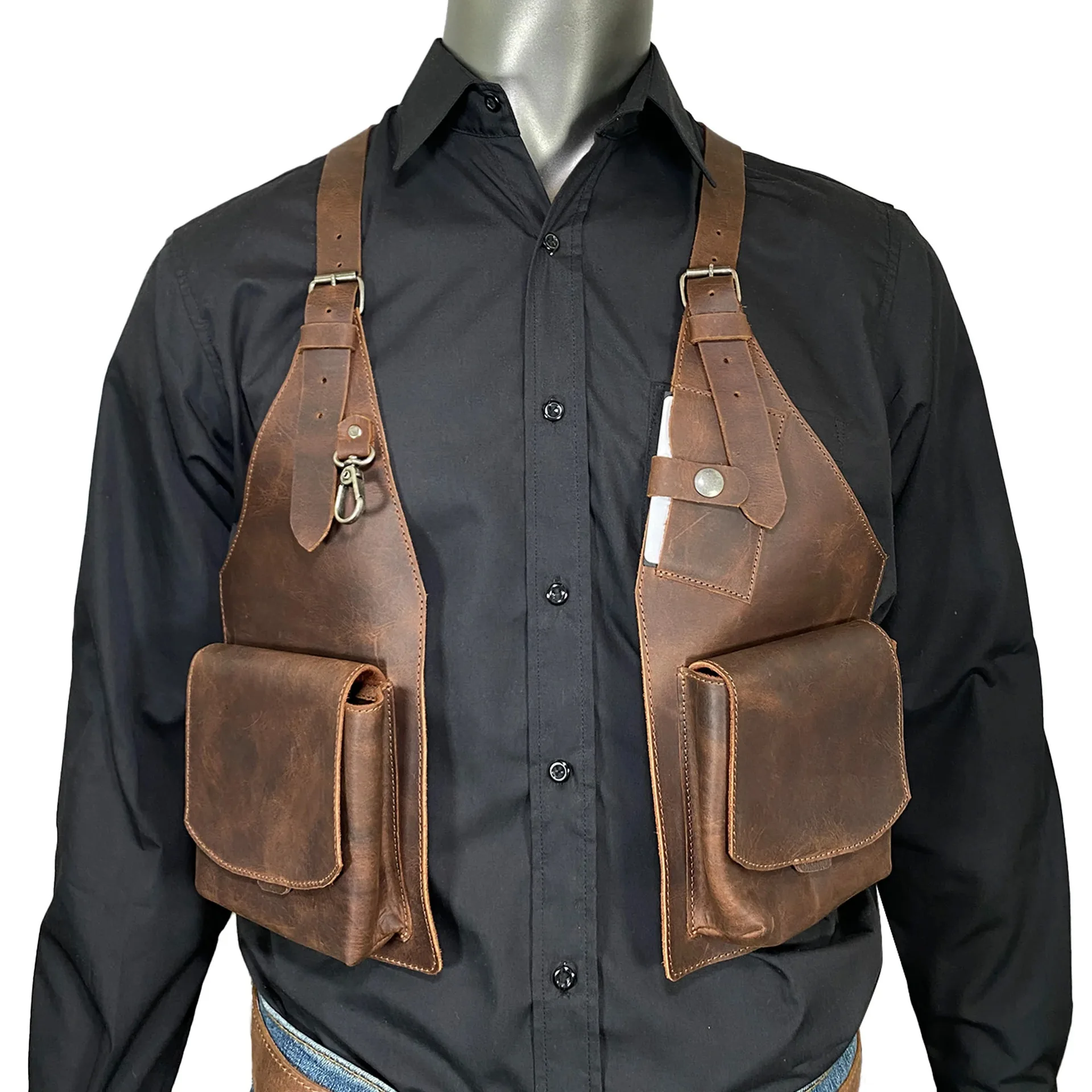 Cosplay steampunk artsy revival leather handmade suspenders underarm satchel
Cosplay steampunk artsy revival leather handmade suspenders underarm satchel