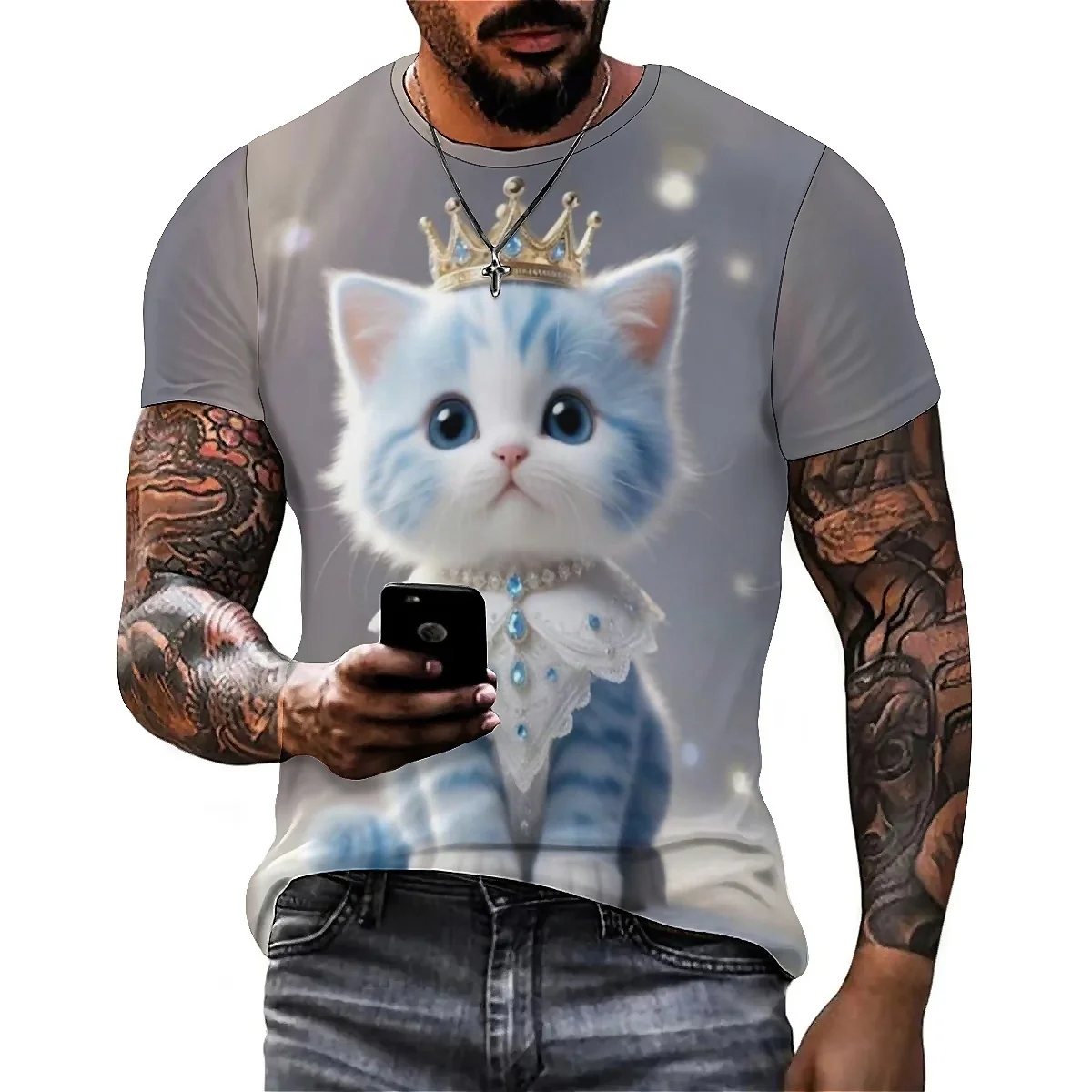 Vibrant Colorful Men's 3D Printed Short Sleeve T-Shirt - Loose Fit Loungewear
Vibrant Colorful Men's 3D Printed Short Sleeve T-Shirt - Loose Fit Loungewear