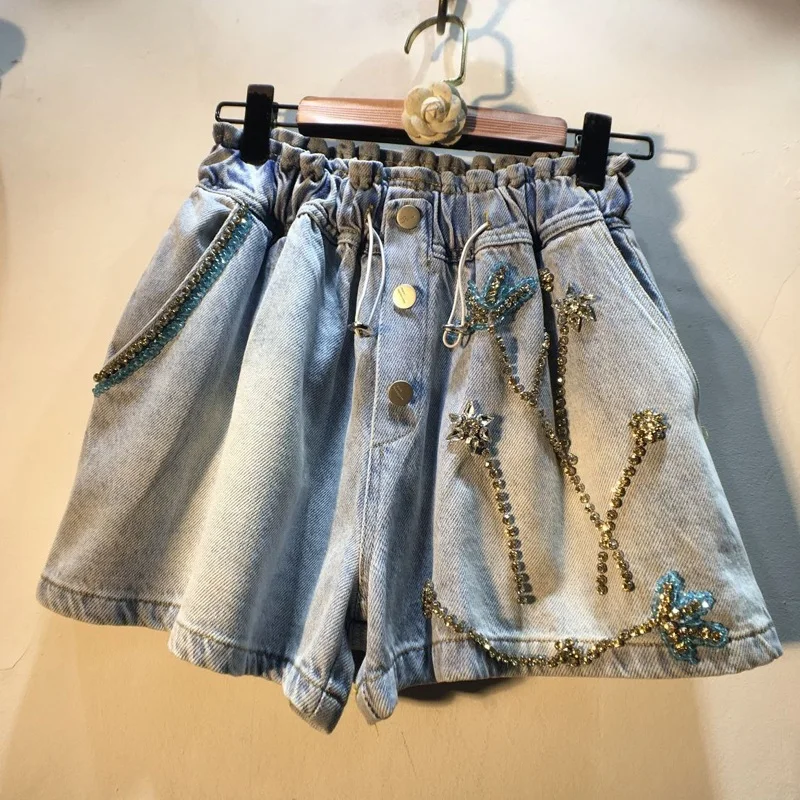 Luxury 2023 New Spring Summer Wide Leg Loose Denim Shorts All-match Elastic High Waist Casual Hot Shorts Women Water Drill Pants
Luxury 2023 New Spring Summer Wide Leg Loose Denim Shorts All-match Elastic High Waist Casual Hot Shorts Women Water Drill Pants