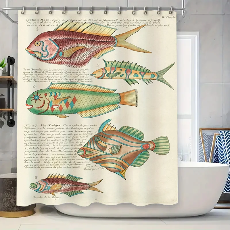 Colorful Fish Shower Curtain Printed Polyester Fabric with Tassels for Bathroom Decorations
Colorful Fish Shower Curtain Printed Polyester Fabric with Tassels for Bathroom Decorations