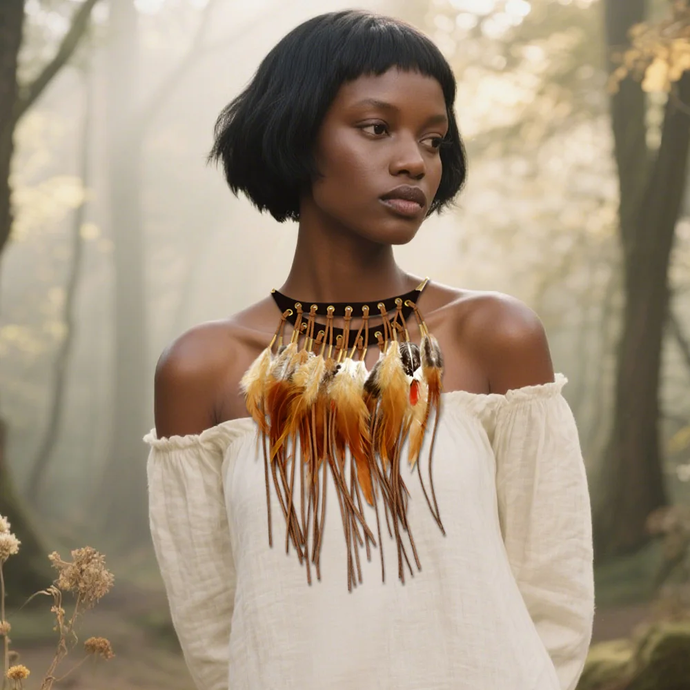 Bohemia Brown Long Feather Pendants Necklace Indian Ethnic Tribe African Hyperbole Hippie Charm Collar Statement Bib Jewelry
Bohemia Brown Long Feather Pendants Necklace Indian Ethnic Tribe African Hyperbole Hippie Charm Collar Statement Bib Jewelry