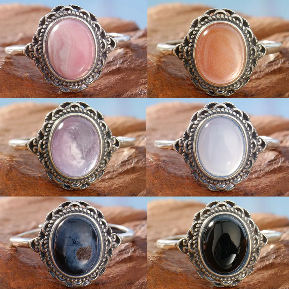 Vintage natural agate ring s925 sterling silver oval gemstone women's ring natural crystal luxury jewelry Valentine's Day gift
Vintage natural agate ring s925 sterling silver oval gemstone women's ring natural crystal luxury jewelry Valentine's Day gift
