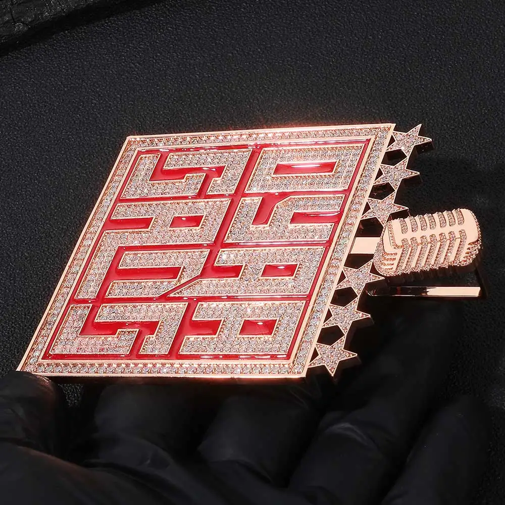 Big 80mm Custom Name Necklace Iced Out Bling CZ Microphone Square Star Pendant Hip Hop Personalized Memorial Jewelry for Rapper
Big 80mm Custom Name Necklace Iced Out Bling CZ Microphone Square Star Pendant Hip Hop Personalized Memorial Jewelry for Rapper
