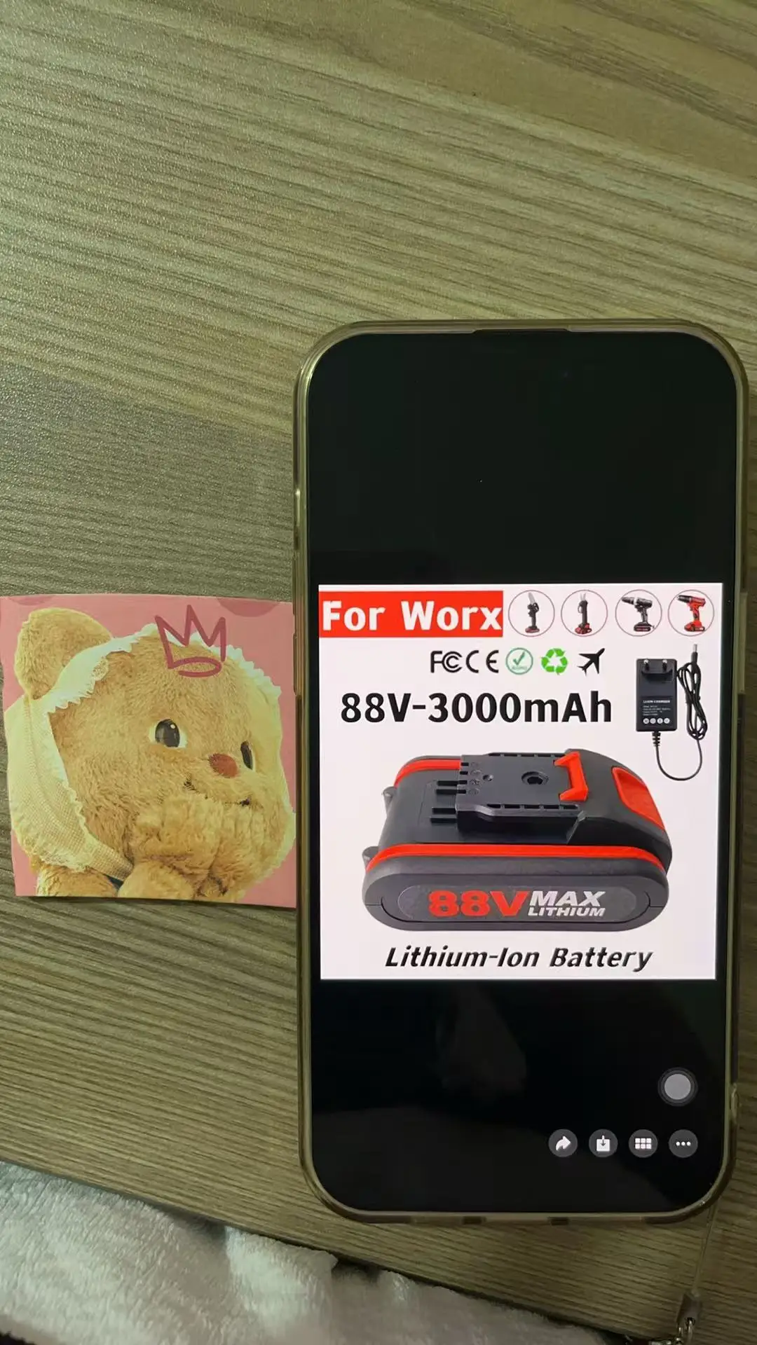 For Worx Electric Tools And Chainsaws With charger 88V 3000mAh high-Power Li-ion Battery 
For Worx Electric Tools And Chainsaws With charger 88V 3000mAh high-Power Li-ion Battery