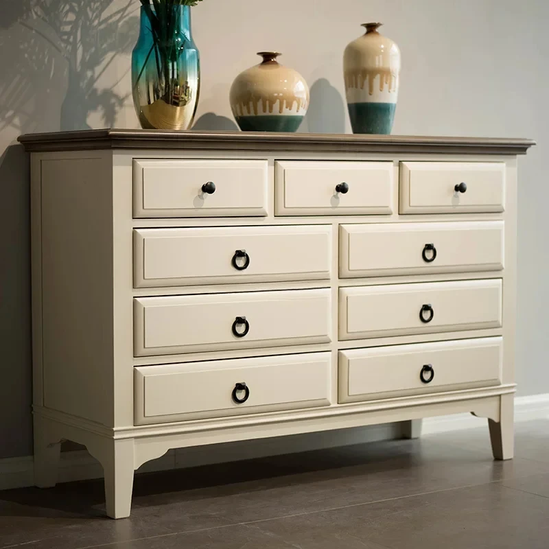 American light luxury Mediterranean solid wood nine chest cabinet white furniture living room storage cabinet
American light luxury Mediterranean solid wood nine chest cabinet white furniture living room storage cabinet
