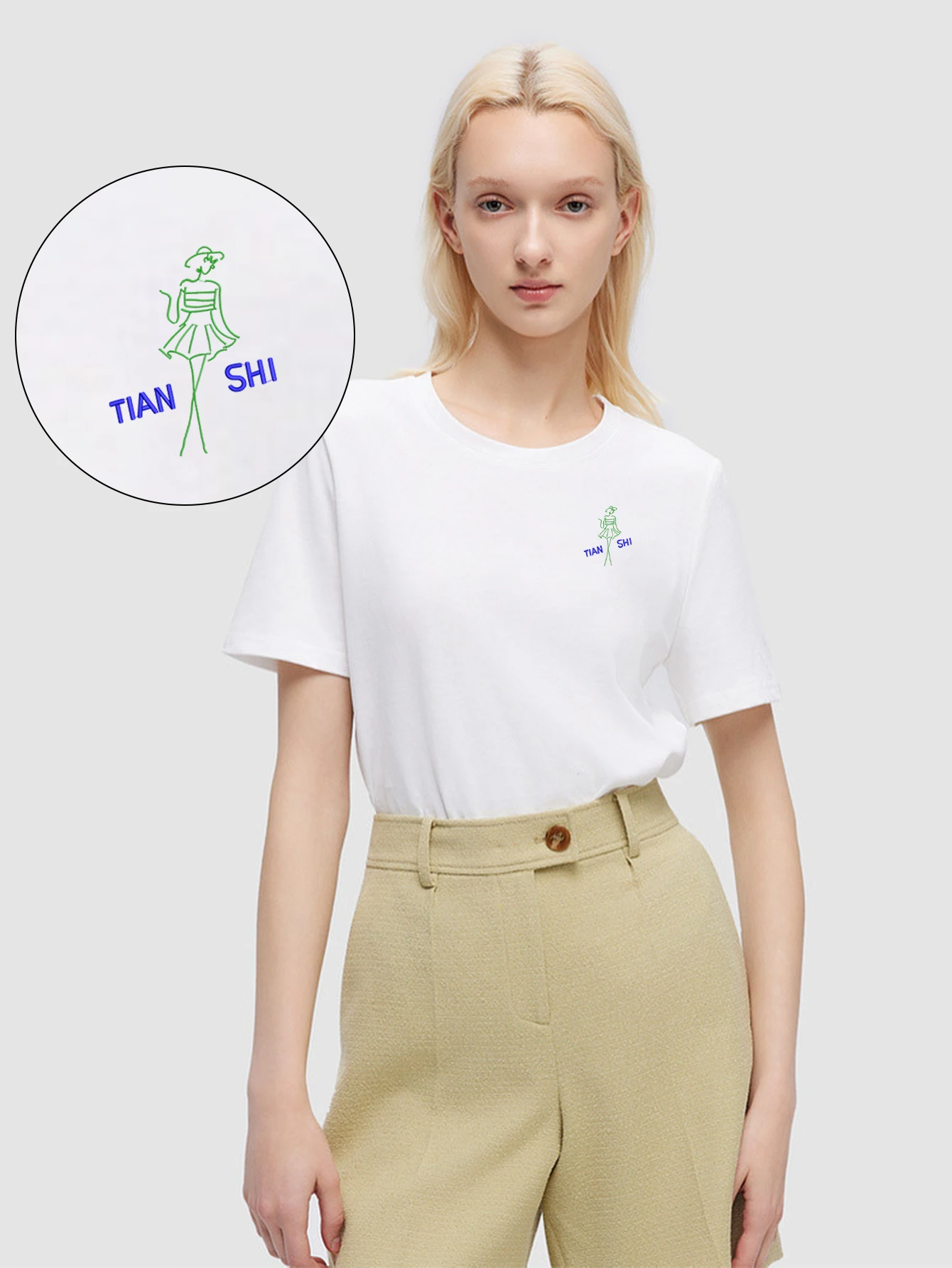 Vintage Chic Men’s & Women’s Embroidered Cotton T-Shirts – Tian Shi Girl T-Shirt with Premium Embroidery for Street Style
Vintage Chic Men’s & Women’s Embroidered Cotton T-Shirts – Tian Shi Girl T-Shirt with Premium Embroidery for Street Style