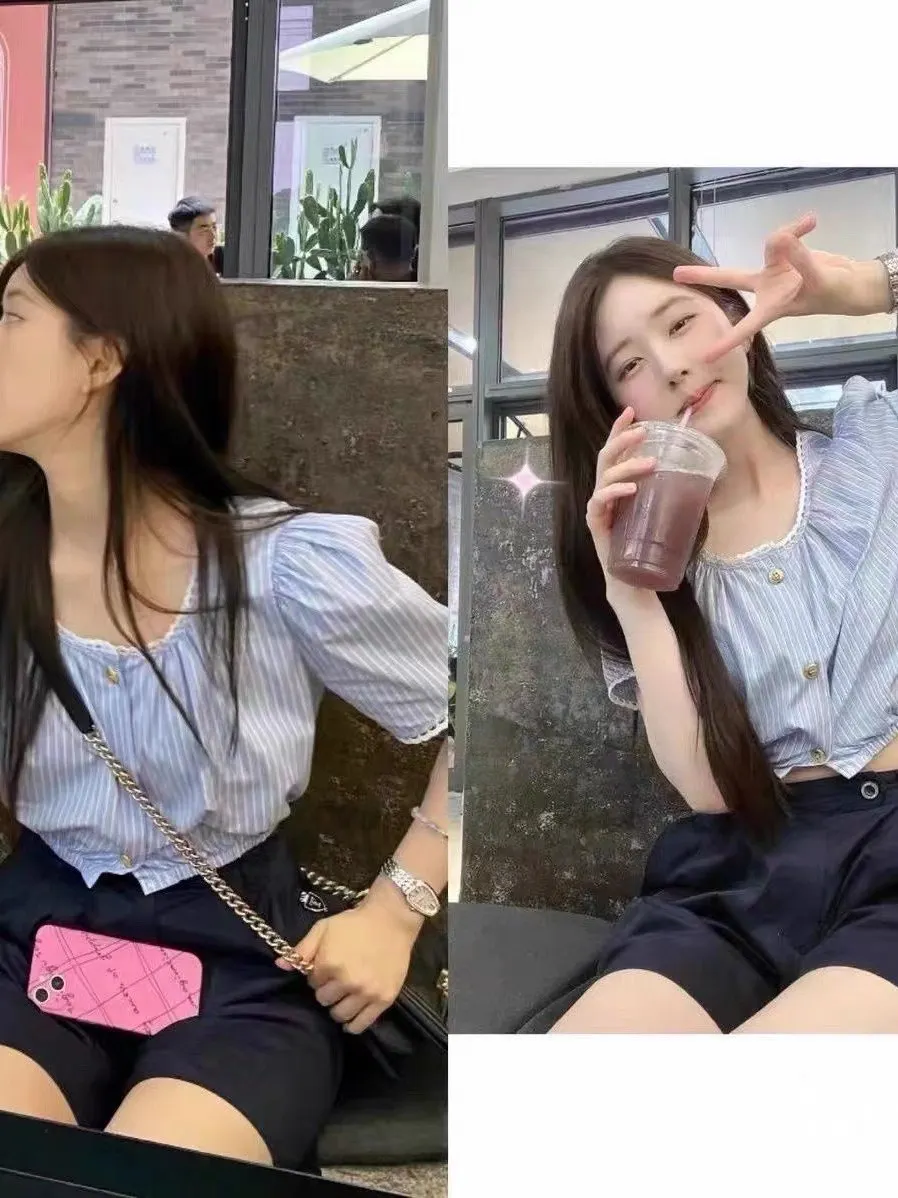 High Waist Casual Suit Short Pants Women's Five-Point Pants Striped Shirt Top Summer New Style Fashion Set Women's Clothing
High Waist Casual Suit Short Pants Women's Five-Point Pants Striped Shirt Top Summer New Style Fashion Set Women's Clothing