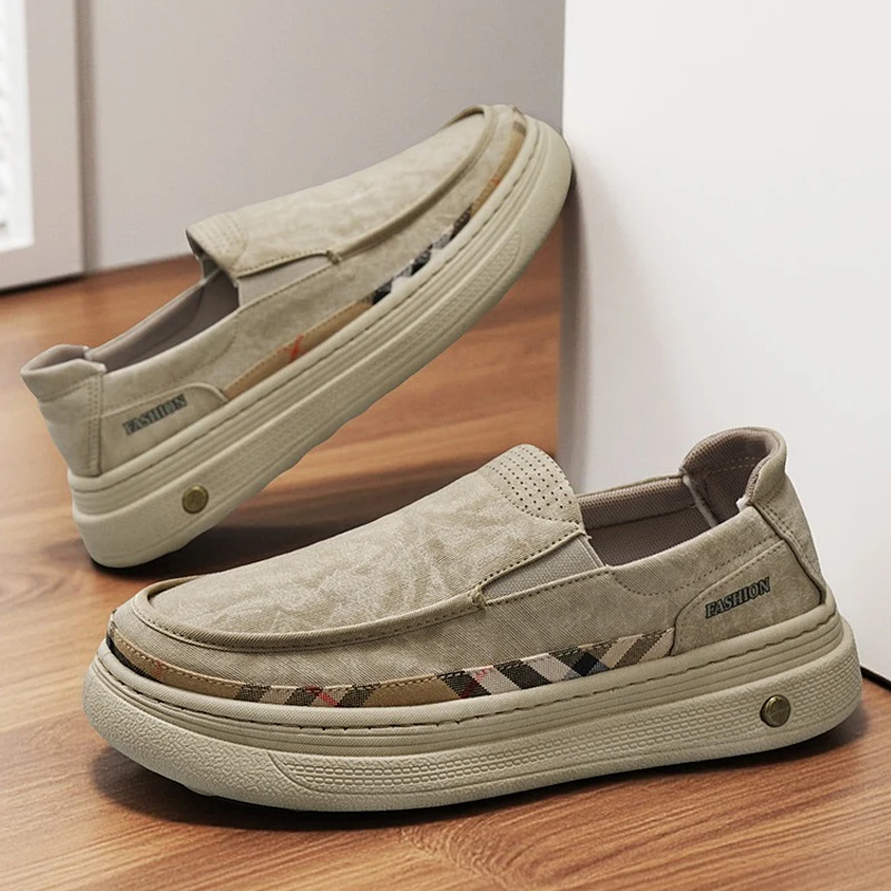 Retro Men's Casual Shoes Platform Breathable Canvas Shoes Comfortable Slip on Flats Lightweight Man Sneakers Lazy Walking Shoes
Retro Men's Casual Shoes Platform Breathable Canvas Shoes Comfortable Slip on Flats Lightweight Man Sneakers Lazy Walking Shoes