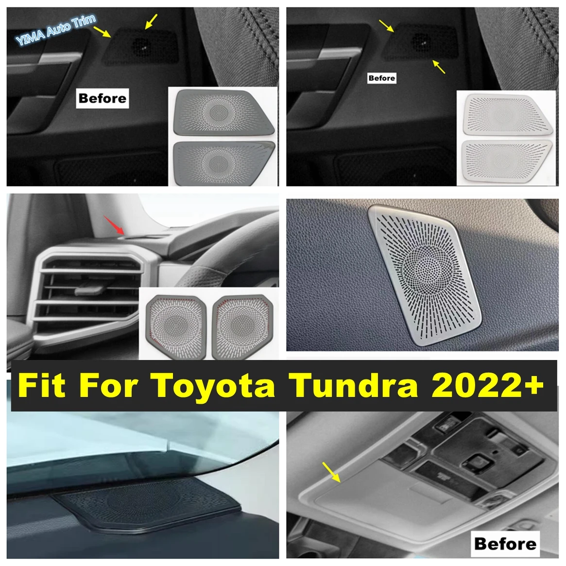Dashboard Horn / Door Speaker Audio Frame / Read Light Lamp Fit For Toyota Tundra 2022 - 2024 Silver / Black Interior Accessory
Dashboard Horn / Door Speaker Audio Frame / Read Light Lamp Fit For Toyota Tundra 2022 - 2024 Silver / Black Interior Accessory