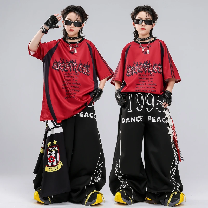 Hip Hop K-pop Red T Shirt Baggy Pants Boys Street Dance Outfit Fashion Streetwear Costumes Group Jazz Stage Show Clothes Sets
Hip Hop K-pop Red T Shirt Baggy Pants Boys Street Dance Outfit Fashion Streetwear Costumes Group Jazz Stage Show Clothes Sets