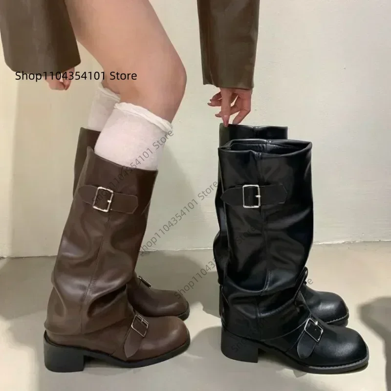 Woman Boots Knee High Platform Chunky Heels Trend Punk Gothic New Rock Leather Fashion Women's Shoes Motorcycle Footwear Q221
Woman Boots Knee High Platform Chunky Heels Trend Punk Gothic New Rock Leather Fashion Women's Shoes Motorcycle Footwear Q221
