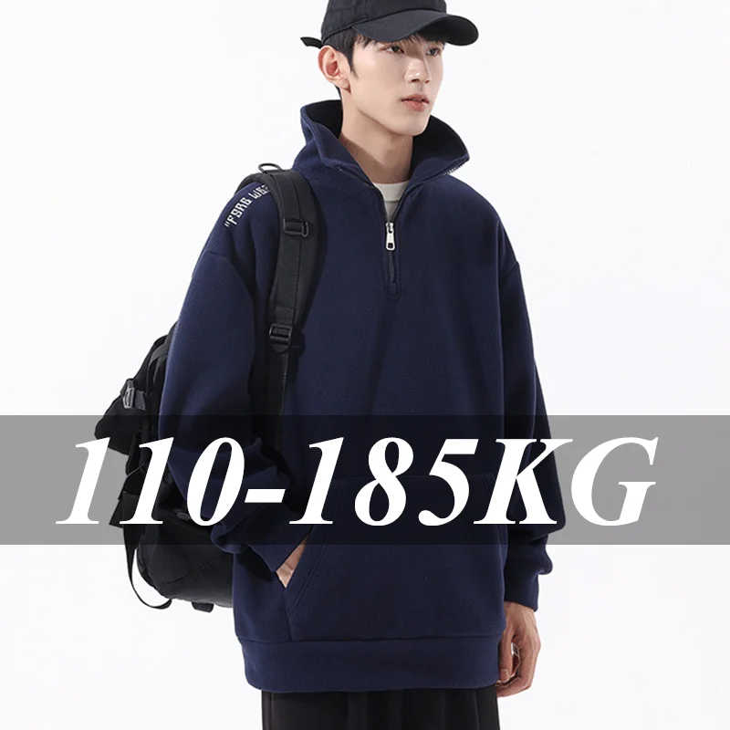 Men's Plus Size Half Zipper Sweatshirts 110-185KG Autumn Stand Collar Pullover Hoodies Korean Fashion Casual Pullover Clothing
Men's Plus Size Half Zipper Sweatshirts 110-185KG Autumn Stand Collar Pullover Hoodies Korean Fashion Casual Pullover Clothing