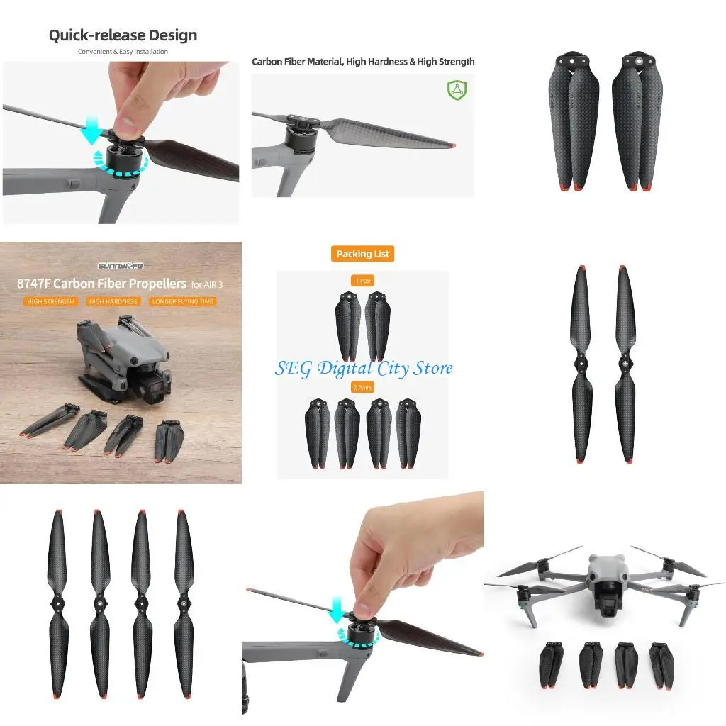 U75B Easy to Install Carbon Fiber Propellers Low Noise Propellers Suitable for Air 3
U75B Easy to Install Carbon Fiber Propellers Low Noise Propellers Suitable for Air 3
