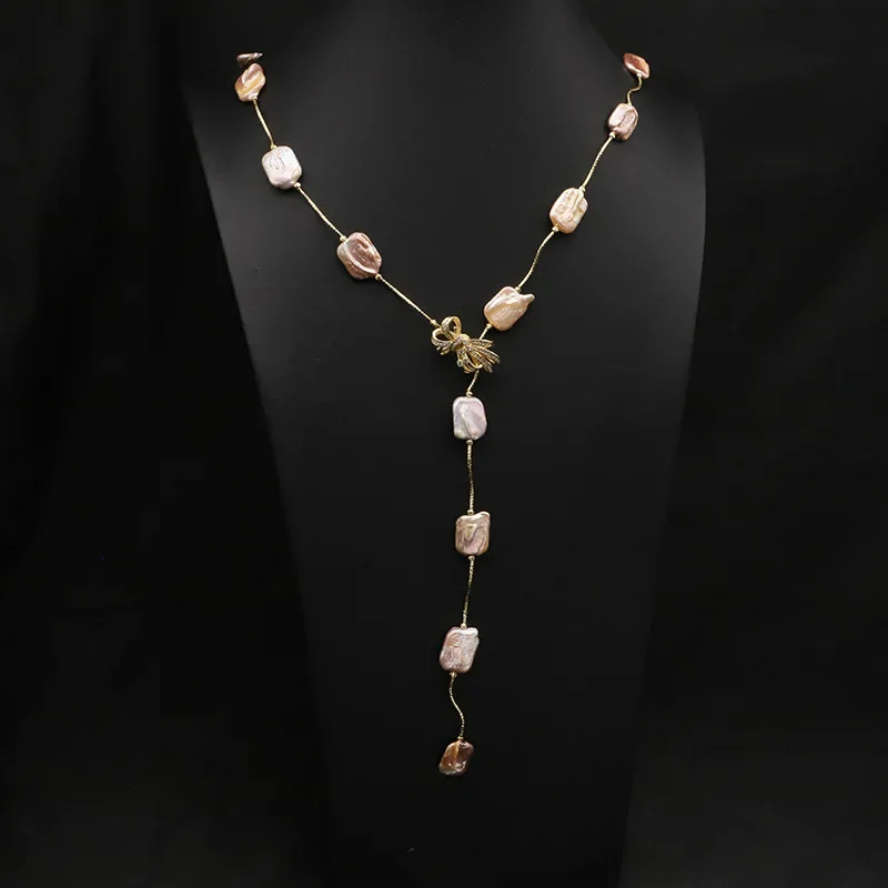 Fashion Natural Baroque Freshwater Pearl Necklace Crystal Bow Pendant Long Sweater Chain Collar Choker for Women Jewelry Gifts
Fashion Natural Baroque Freshwater Pearl Necklace Crystal Bow Pendant Long Sweater Chain Collar Choker for Women Jewelry Gifts