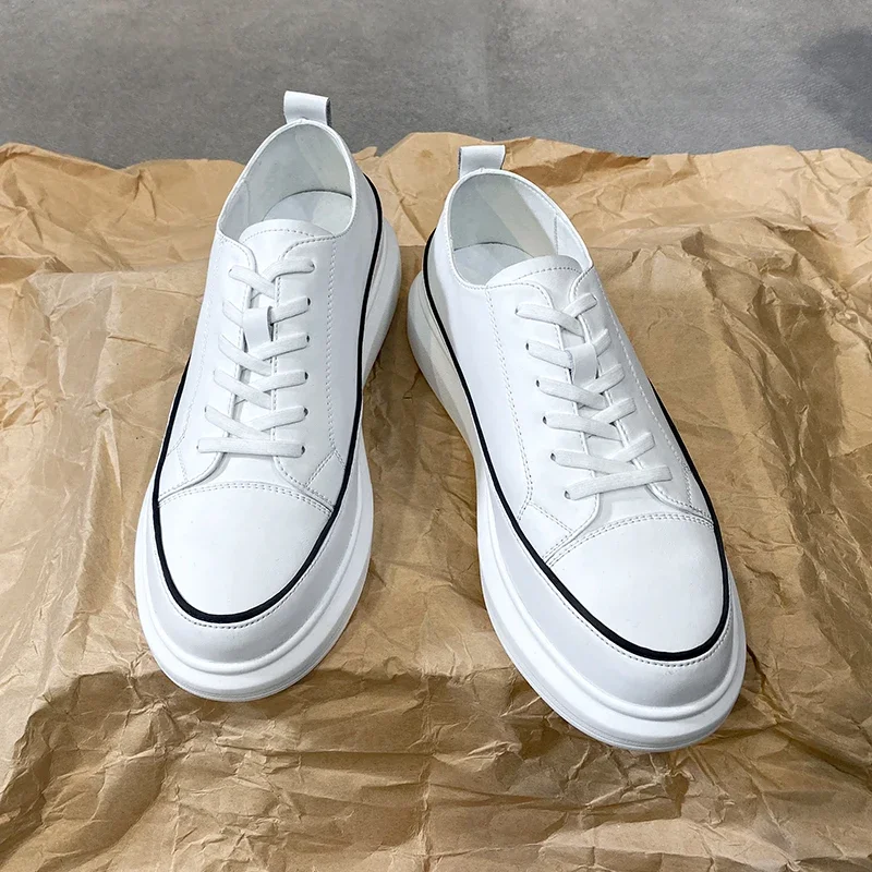 New Casual High Quality Men White Shoes Designer British Loafers Handmade Spring Autumn Breathable Lace-up Platform Sneakers
New Casual High Quality Men White Shoes Designer British Loafers Handmade Spring Autumn Breathable Lace-up Platform Sneakers