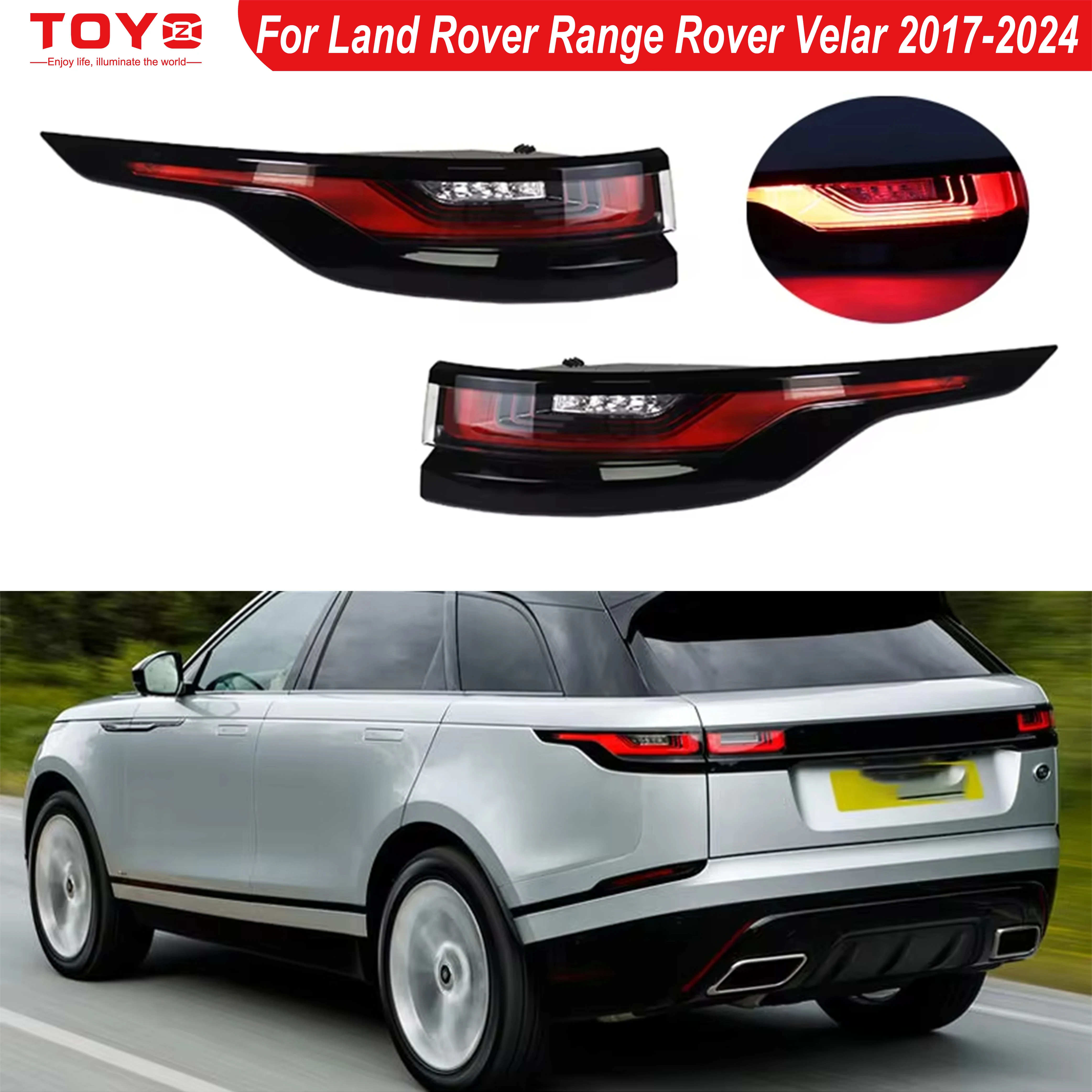 For Land Rover Range Rover Velar 2017-2024 LED Car Rear Bumper Tail Light Assembly Tail Lamp Stop Brake Light LR111106 LR111108
For Land Rover Range Rover Velar 2017-2024 LED Car Rear Bumper Tail Light Assembly Tail Lamp Stop Brake Light LR111106 LR111108