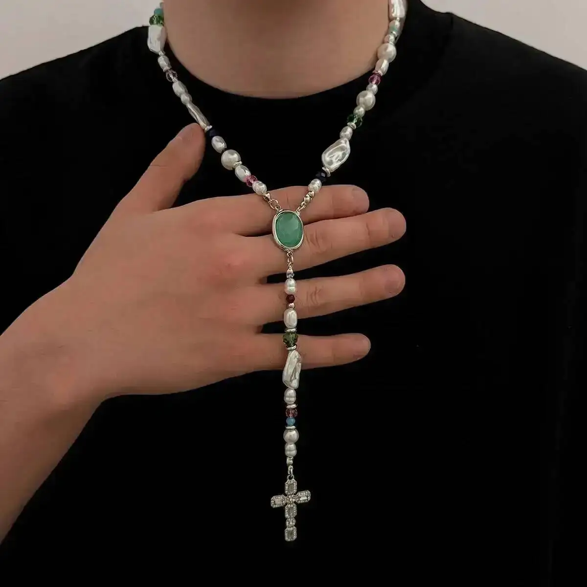 SHIXIN Hiphop Punk Jesus Cross Pendant Necklace for Men Simple Inlay Acrylic Crystal Y Shape Clavicle Chain Party Jewelry Gifts
SHIXIN Hiphop Punk Jesus Cross Pendant Necklace for Men Simple Inlay Acrylic Crystal Y Shape Clavicle Chain Party Jewelry Gifts