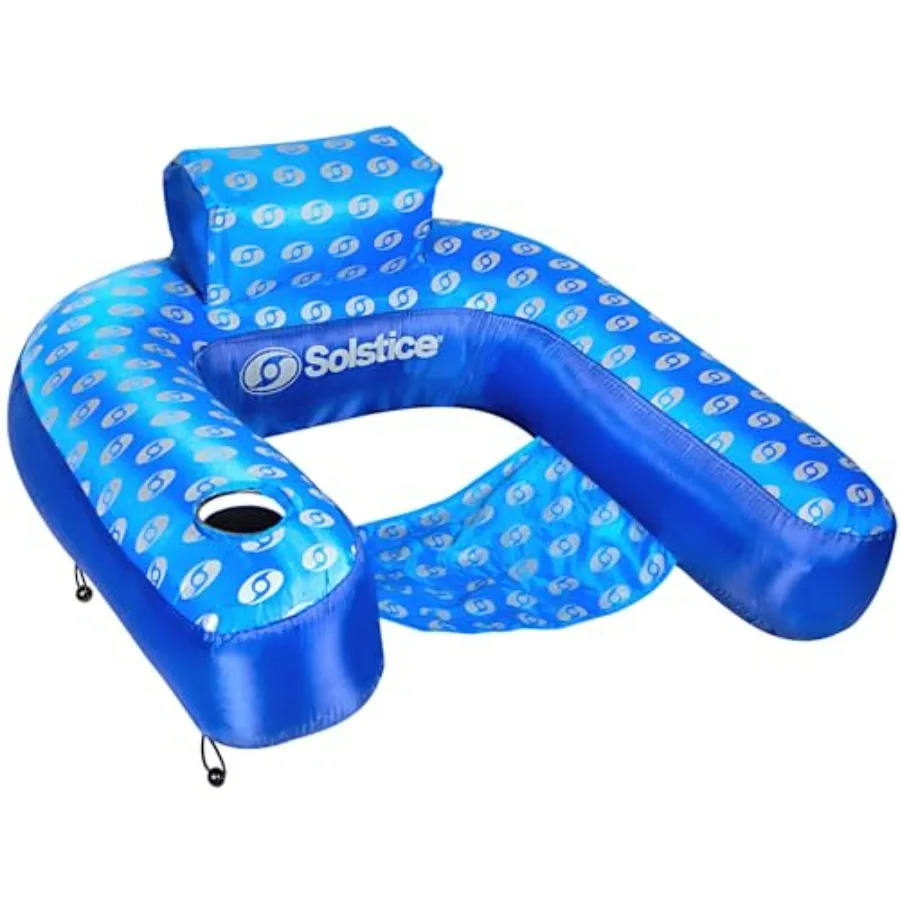 Pool float for adults and kids: extra-large fabric-covered U-seat lounger with comfortable sling seat, back rest, cup holder, a
Pool float for adults and kids: extra-large fabric-covered U-seat lounger with comfortable sling seat, back rest, cup holder, a
