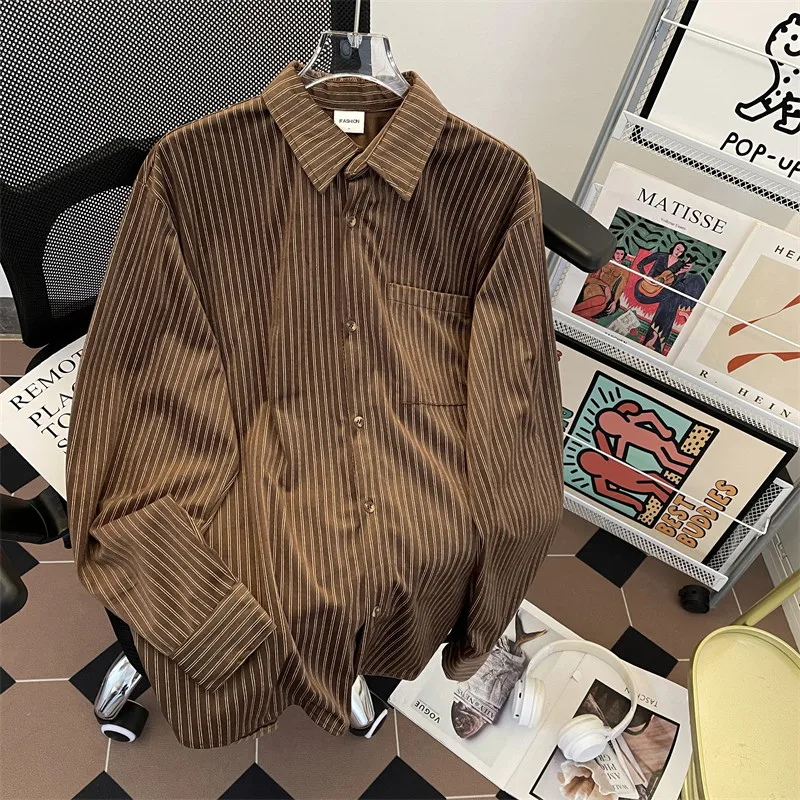 Женские коричневые полосатые блузки и рубашки в винтажном стиле 2000-х годов, элегантные рубашки поло с длинным рукавом из вельвета в стиле Y2K, одежда весна-осень 2026
Женские коричневые полосатые блузки и рубашки в винтажном стиле 2000-х годов, элегантные рубашки поло с длинным рукавом из вельвета в стиле Y2K, одежда весна-осень 2026