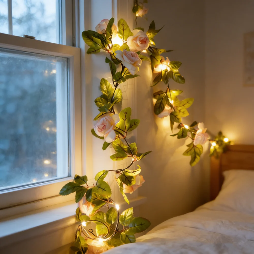 Flower Green Leaf String Lights Christmas Tree Garland Light for Wedding Battery Powered Artificial Vine Fairy Lights Home Decor
Flower Green Leaf String Lights Christmas Tree Garland Light for Wedding Battery Powered Artificial Vine Fairy Lights Home Decor