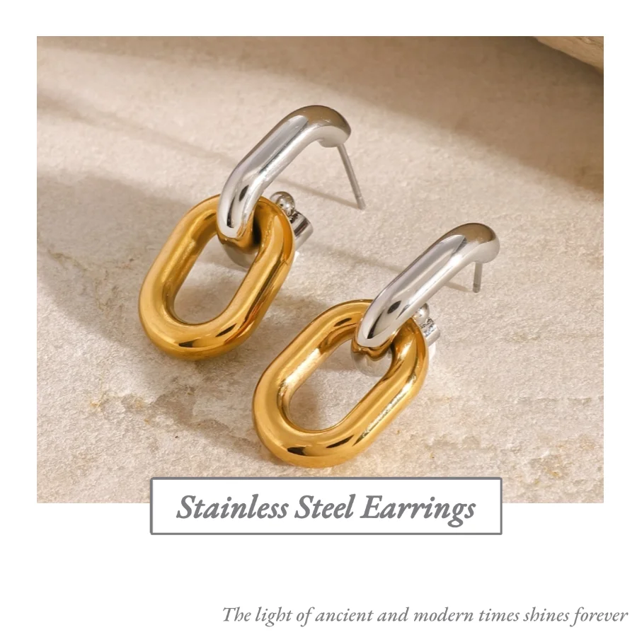 Stainless Steel Color Block Geometry Earrings Plated 18k Gold Color Non Tarnish Trendy Jewelry Earrings For Women Gift
Stainless Steel Color Block Geometry Earrings Plated 18k Gold Color Non Tarnish Trendy Jewelry Earrings For Women Gift