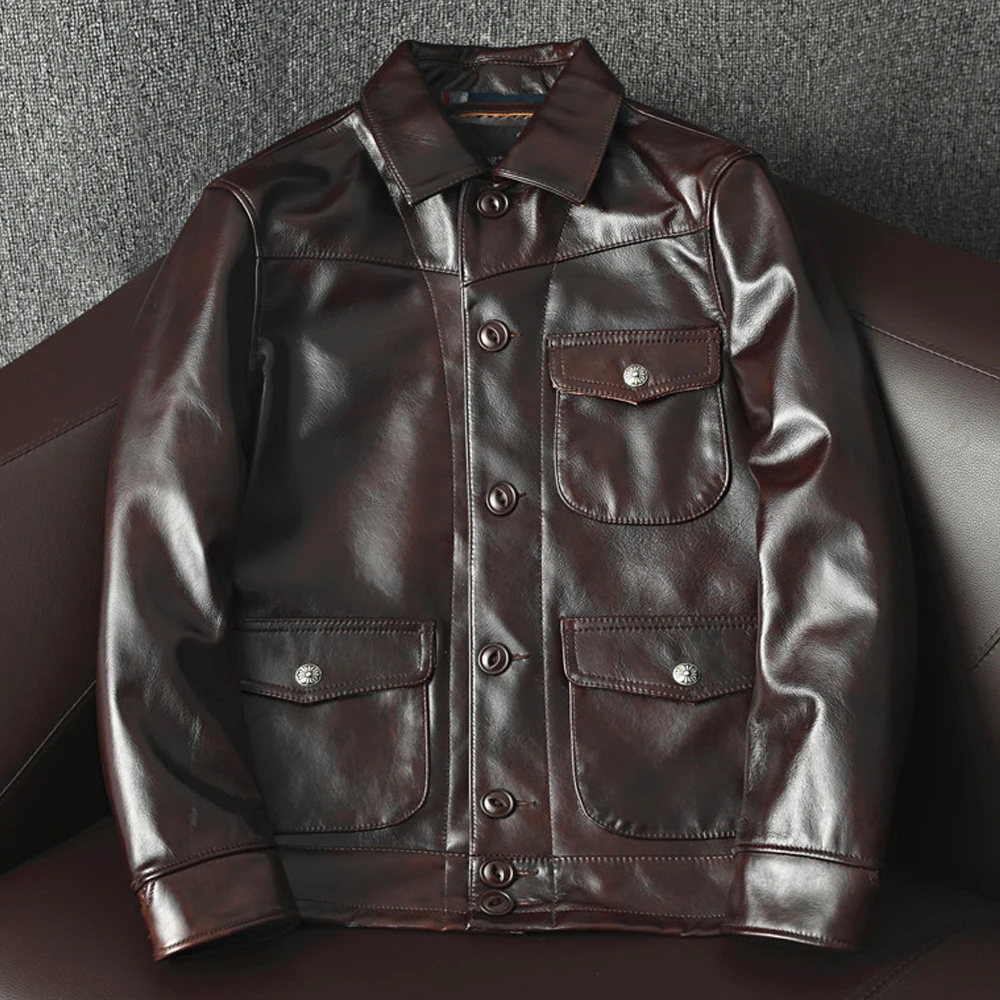 Новое мужское облегающее кожаное пальто с верхним слоем из телячьей кожи, модное повседневное пальто для бизнеса, красно-коричневого цвета, осенняя верхняя одежда
Новое мужское облегающее кожаное пальто с верхним слоем из телячьей кожи, модное повседневное пальто для бизнеса, красно-коричневого цвета, осенняя верхняя одежда