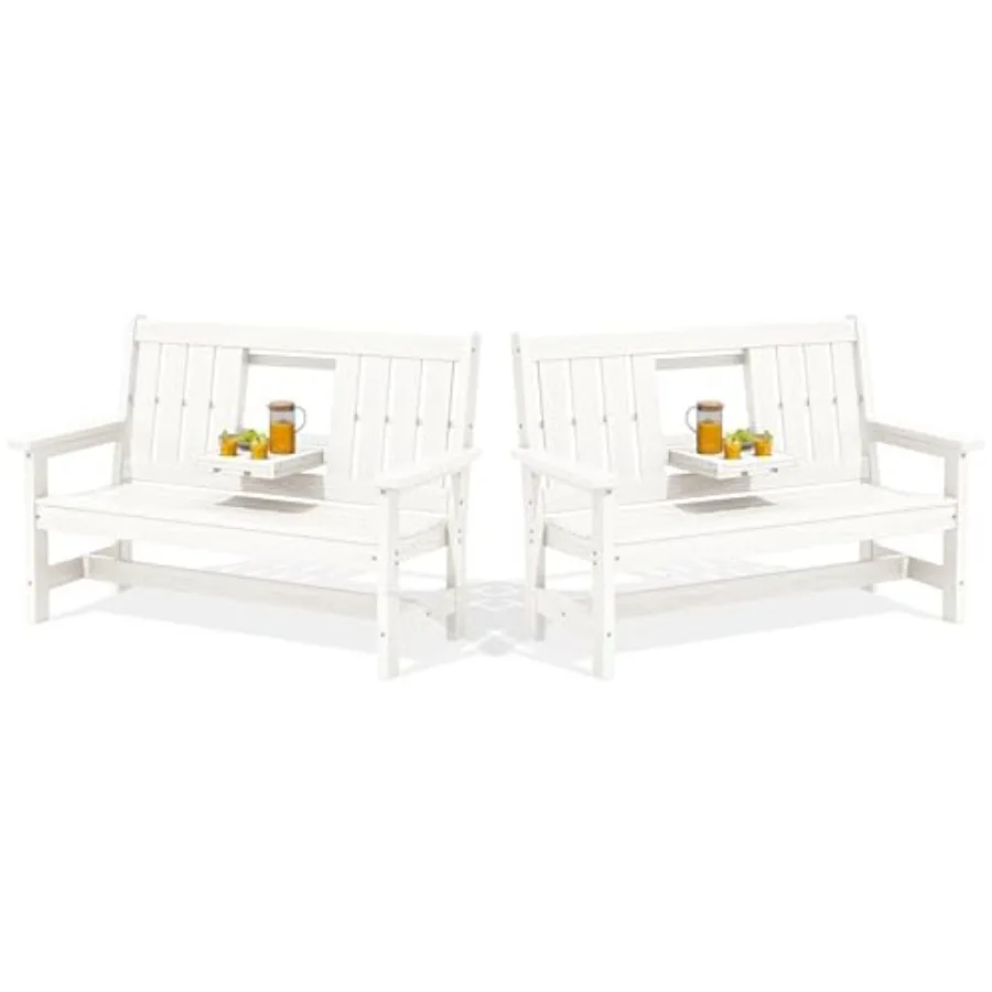 Outdoor Bench with Cup Holder, Oversized 58" HDPE Porch Bench Suitable for 3 Person, All Weather Patio Benches with High Backre
Outdoor Bench with Cup Holder, Oversized 58" HDPE Porch Bench Suitable for 3 Person, All Weather Patio Benches with High Backre