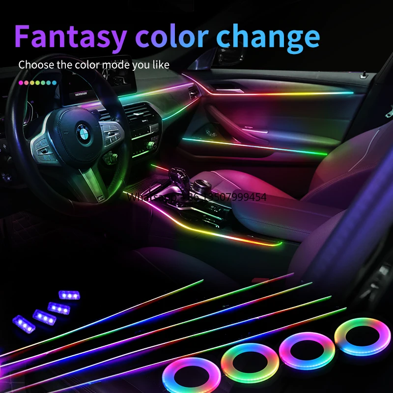 Universal 12V LED Ambient Light Kit for Car Interior with RGB Dynamic Symphony 18 in 1 Decorative Atmosphere Lamp
Universal 12V LED Ambient Light Kit for Car Interior with RGB Dynamic Symphony 18 in 1 Decorative Atmosphere Lamp