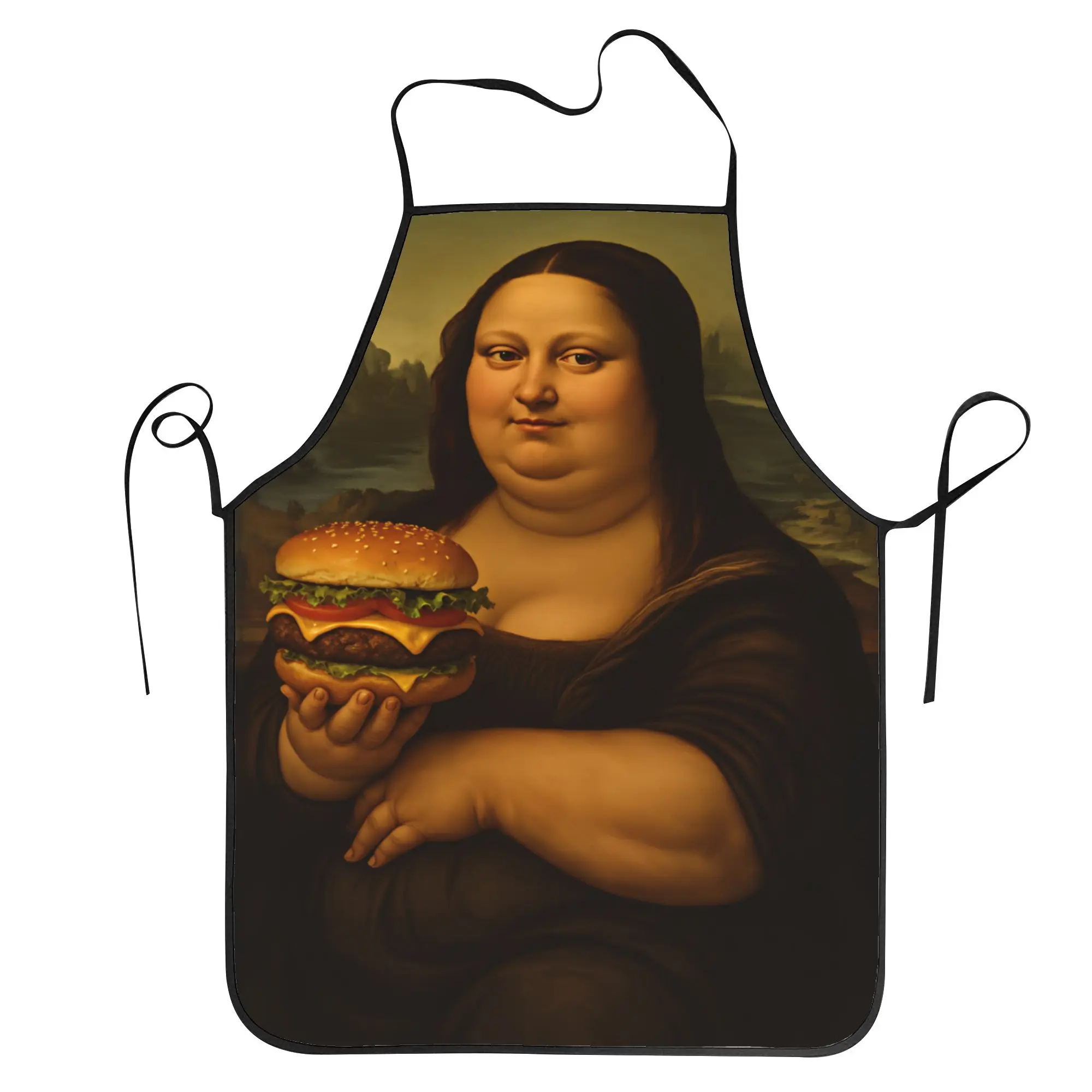 Funny Mona Lisa Holding A Hamburger Apron Cute Cleaning Kitchen Accessories Barbecue Barber Aprons without Pocket
Funny Mona Lisa Holding A Hamburger Apron Cute Cleaning Kitchen Accessories Barbecue Barber Aprons without Pocket