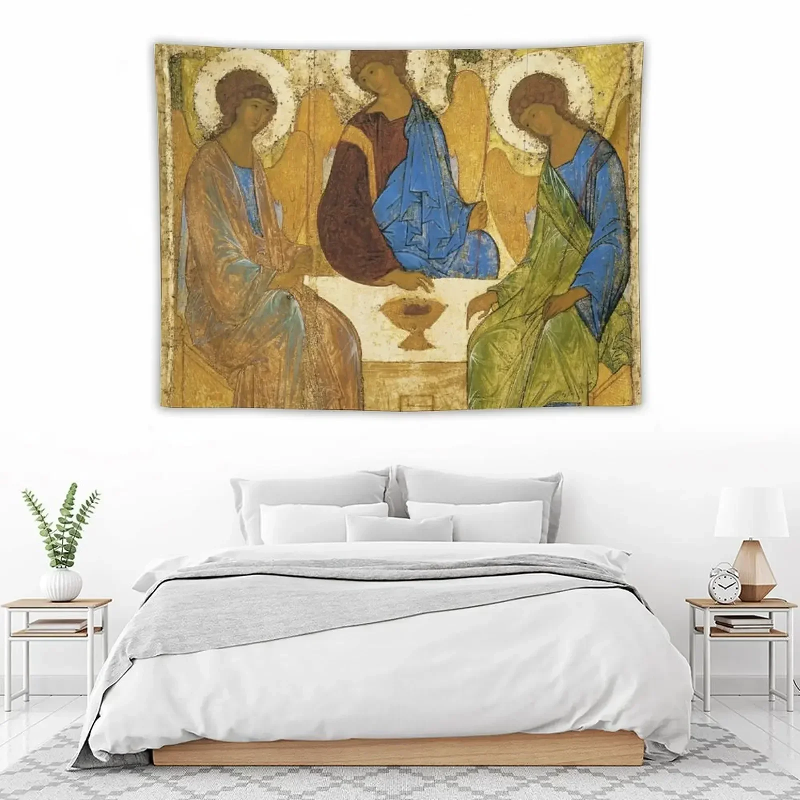 Andrei Rublev The Holy Trinity (also called The Hospitality of Abraham) 1411 Tapestry Wall Carpet Tapestry
Andrei Rublev The Holy Trinity (also called The Hospitality of Abraham) 1411 Tapestry Wall Carpet Tapestry