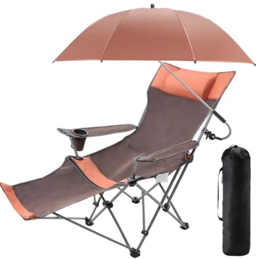 Camping Chair with Umbrella Reclining Chair with Feet Rest with Universal Clamp UPF 50+ 360 Degree Adjustable Umbrella Portable
Camping Chair with Umbrella Reclining Chair with Feet Rest with Universal Clamp UPF 50+ 360 Degree Adjustable Umbrella Portable