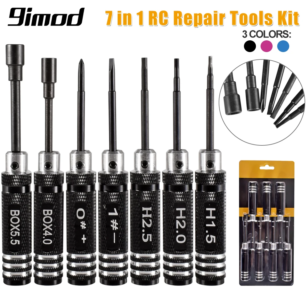 9IMOD RC Hex Driver Set 7pcs 1.5 2.0 2.5mm Hex Allen Screwdriver RC Repair Tools Kit
9IMOD RC Hex Driver Set 7pcs 1.5 2.0 2.5mm Hex Allen Screwdriver RC Repair Tools Kit