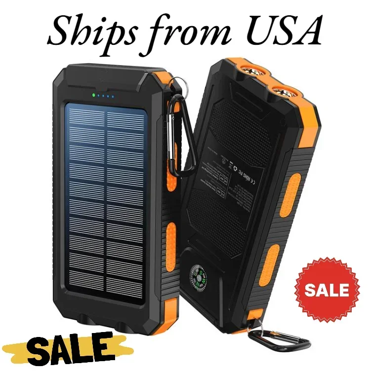 Необходимо для кемпинга и пешего туризма: солнечный аккумулятор емкостью 10000 мАч | Двойная быстрая зарядка через USB + фонарик | Водонепроницаемый, противоударный и компас
Необходимо для кемпинга и пешего туризма: солнечный аккумулятор емкостью 10000 мАч | Двойная быстрая зарядка через USB + фонарик | Водонепроницаемый, противоударный и компас