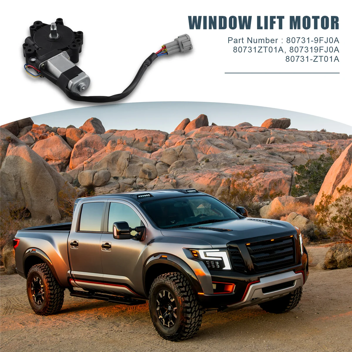 Car Front Left Window Motor for Nissan Titan Armada 2004-2019 Glass Lifter Motor 80731-ZE00A 80731-9FJ0A 80731ZE00A
Car Front Left Window Motor for Nissan Titan Armada 2004-2019 Glass Lifter Motor 80731-ZE00A 80731-9FJ0A 80731ZE00A