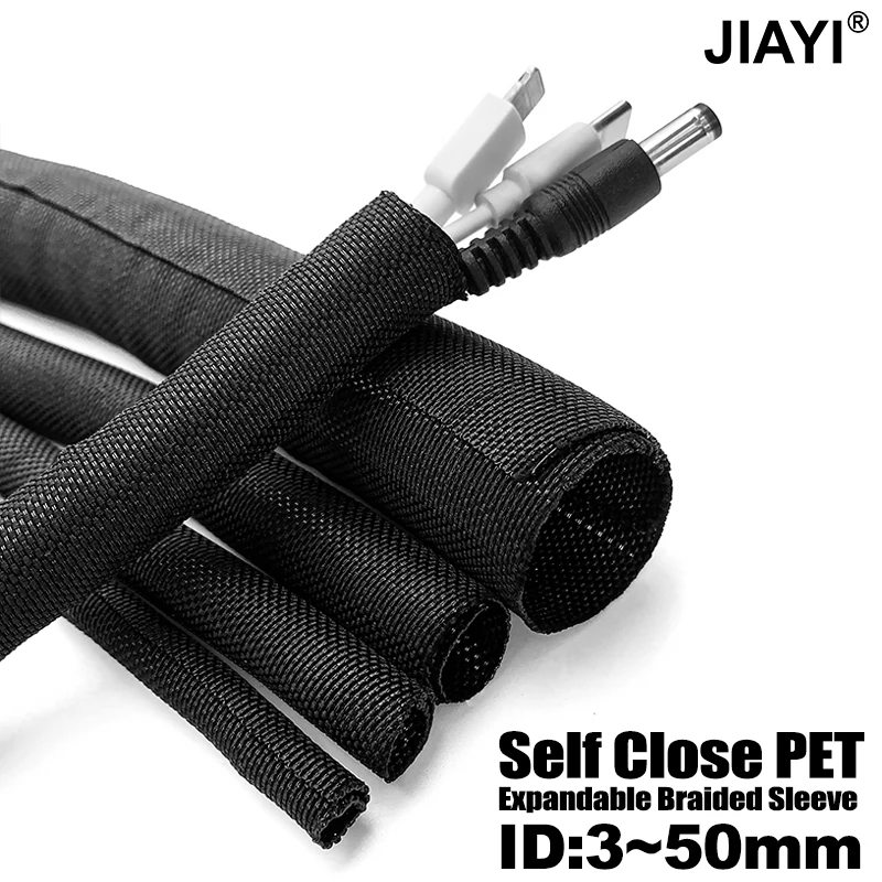 Self-Closed PET Expandable Braided Sleeve Self Closing Flexible Tube Insulated Hose Wire Wrap Cable Self Close Protecter Black
Self-Closed PET Expandable Braided Sleeve Self Closing Flexible Tube Insulated Hose Wire Wrap Cable Self Close Protecter Black