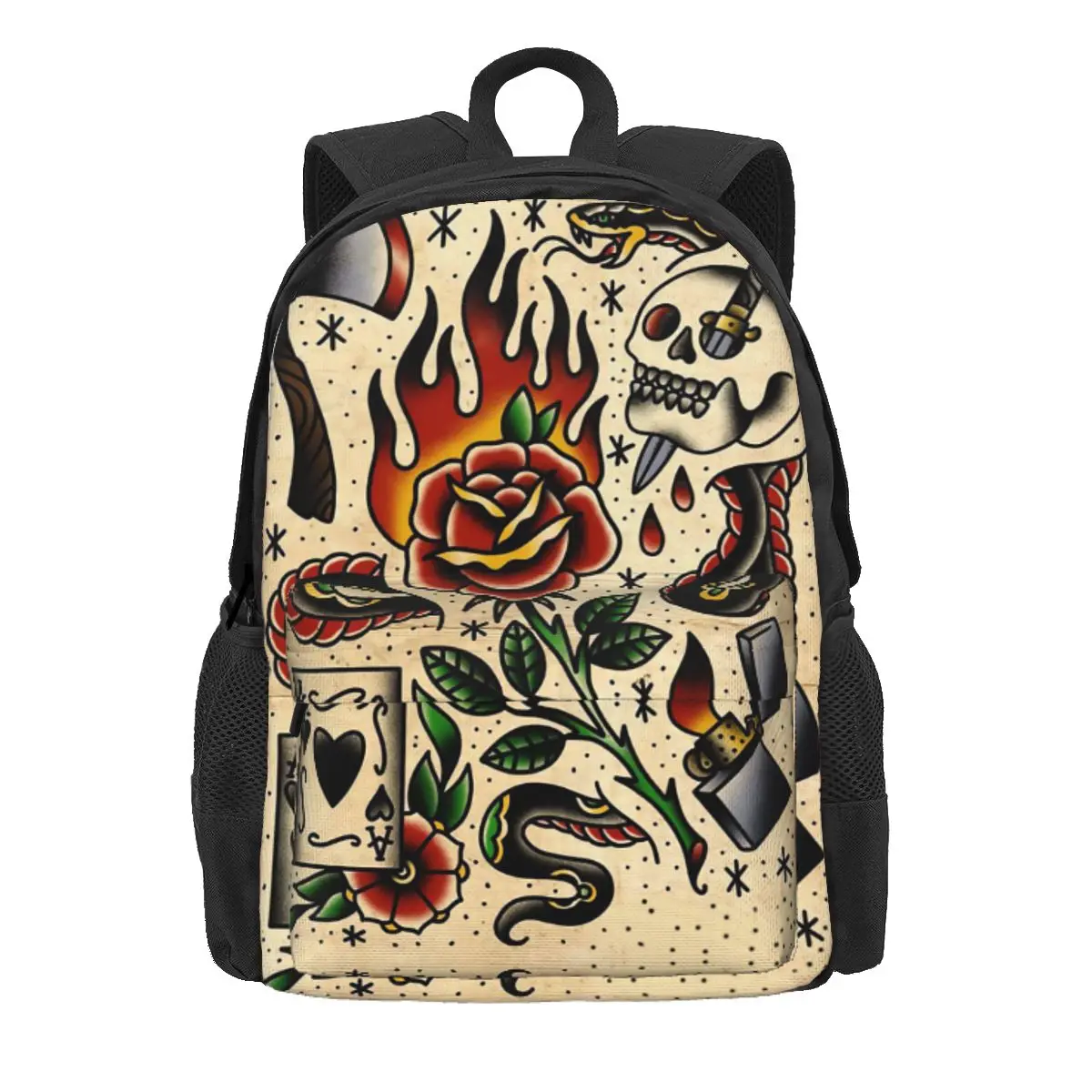 American Traditional Flash Pattern Tattoo Backpack Daypack Large Capacity BookBag School Bag Shoulder Bags for Men Women
American Traditional Flash Pattern Tattoo Backpack Daypack Large Capacity BookBag School Bag Shoulder Bags for Men Women