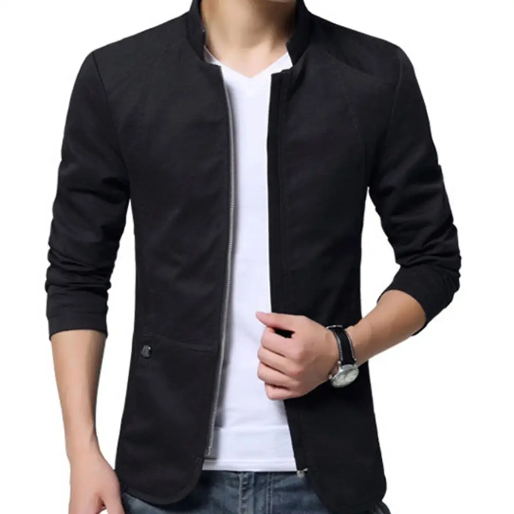 Casual Men Blazer Spring Autumn Stylish Business Casual Jacket Solid Color Stand Collar Zipper Pockets Thin Slim Blazer Coat
Casual Men Blazer Spring Autumn Stylish Business Casual Jacket Solid Color Stand Collar Zipper Pockets Thin Slim Blazer Coat