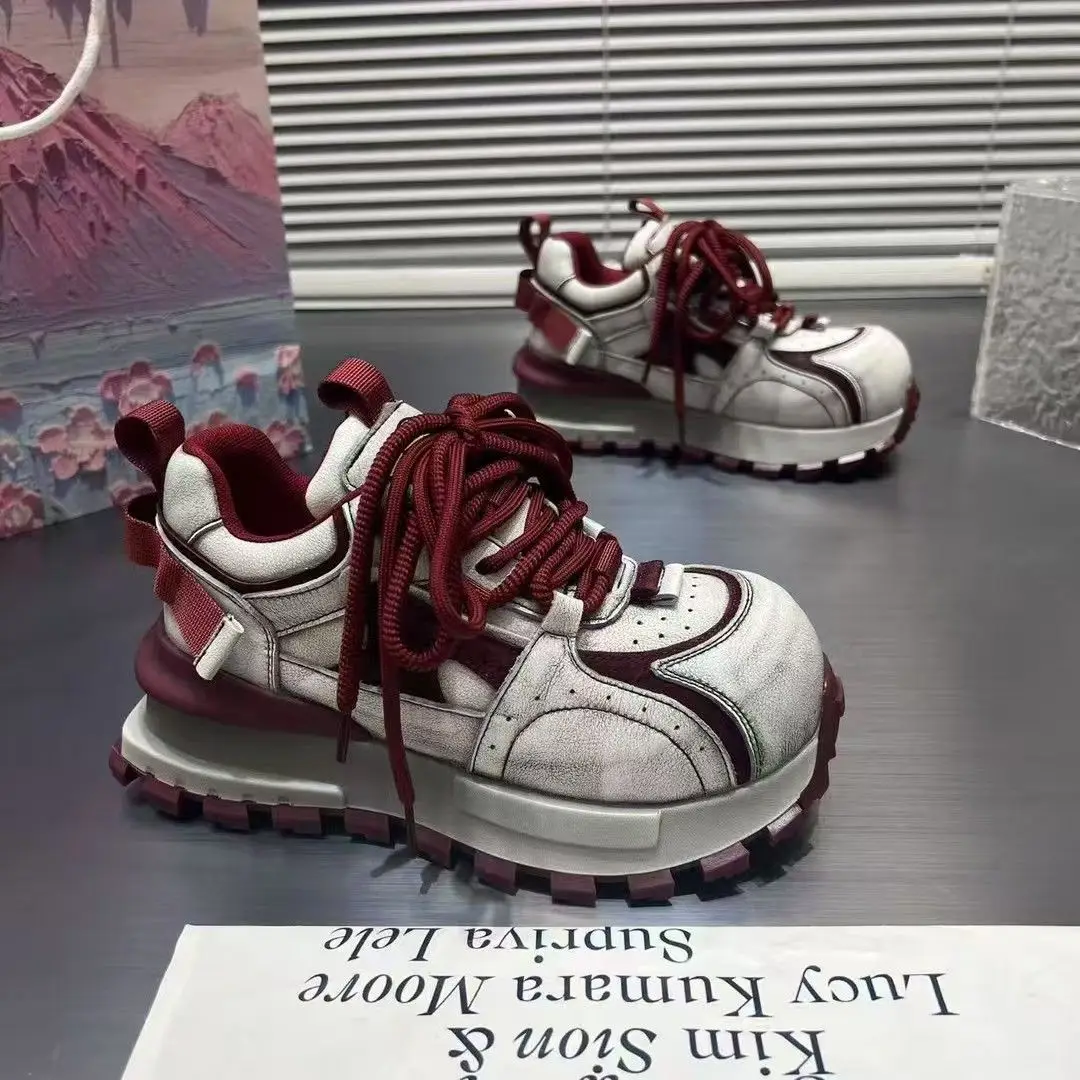 Retro Womens Chunky Sneakers Fashion Big Head Platform Casual Sports Board Shoes Artificial Leather Lightweight Tennis Female
Retro Womens Chunky Sneakers Fashion Big Head Platform Casual Sports Board Shoes Artificial Leather Lightweight Tennis Female