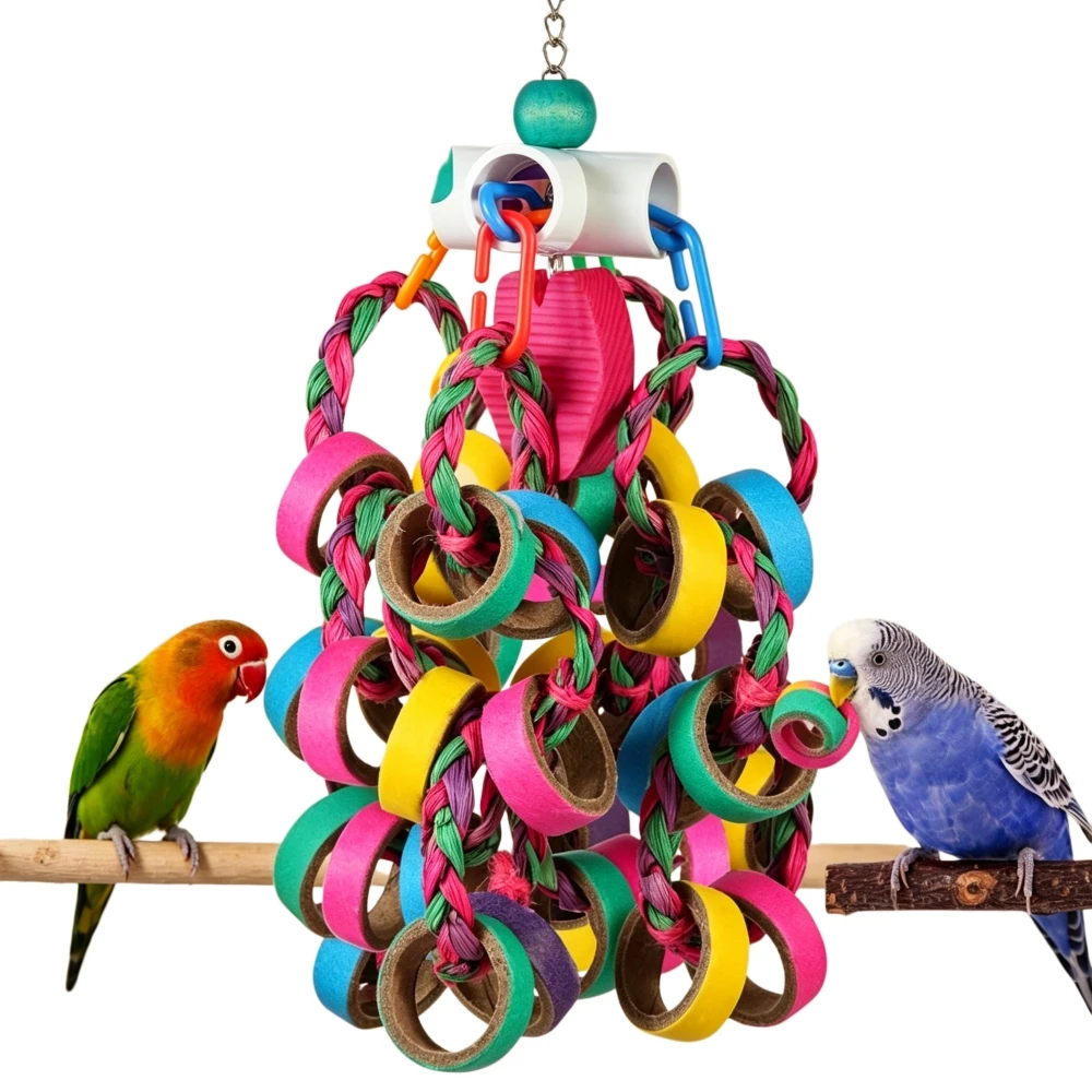 Parrot Shredding Foraging Toy Braided Rope Hanging Chew Toy for Budgie Cockatiel Lovebird Conure Small Medium Parrot Supplies
Parrot Shredding Foraging Toy Braided Rope Hanging Chew Toy for Budgie Cockatiel Lovebird Conure Small Medium Parrot Supplies