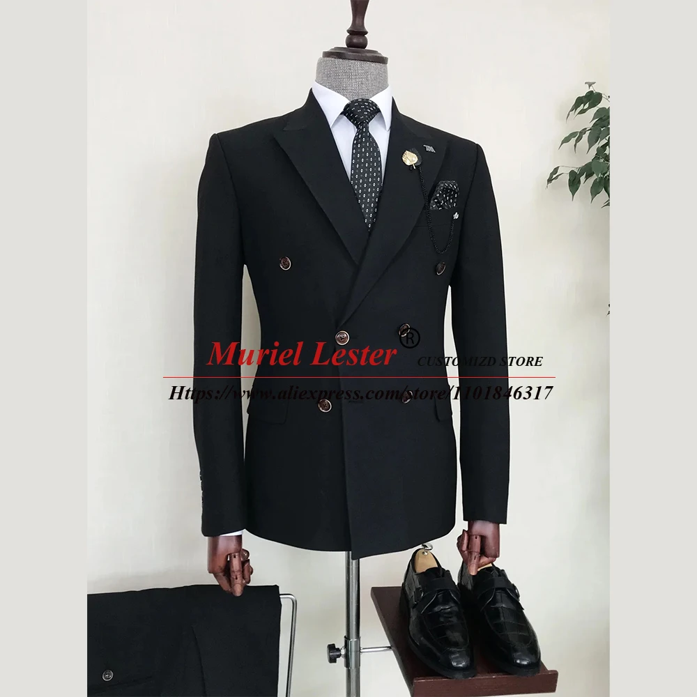 Black Business Suits Slim Fit Classic Male Men's Clothing Tailored Made Double Breasted Blazers Sets Formal Wedding Groom Tuxedo
Black Business Suits Slim Fit Classic Male Men's Clothing Tailored Made Double Breasted Blazers Sets Formal Wedding Groom Tuxedo