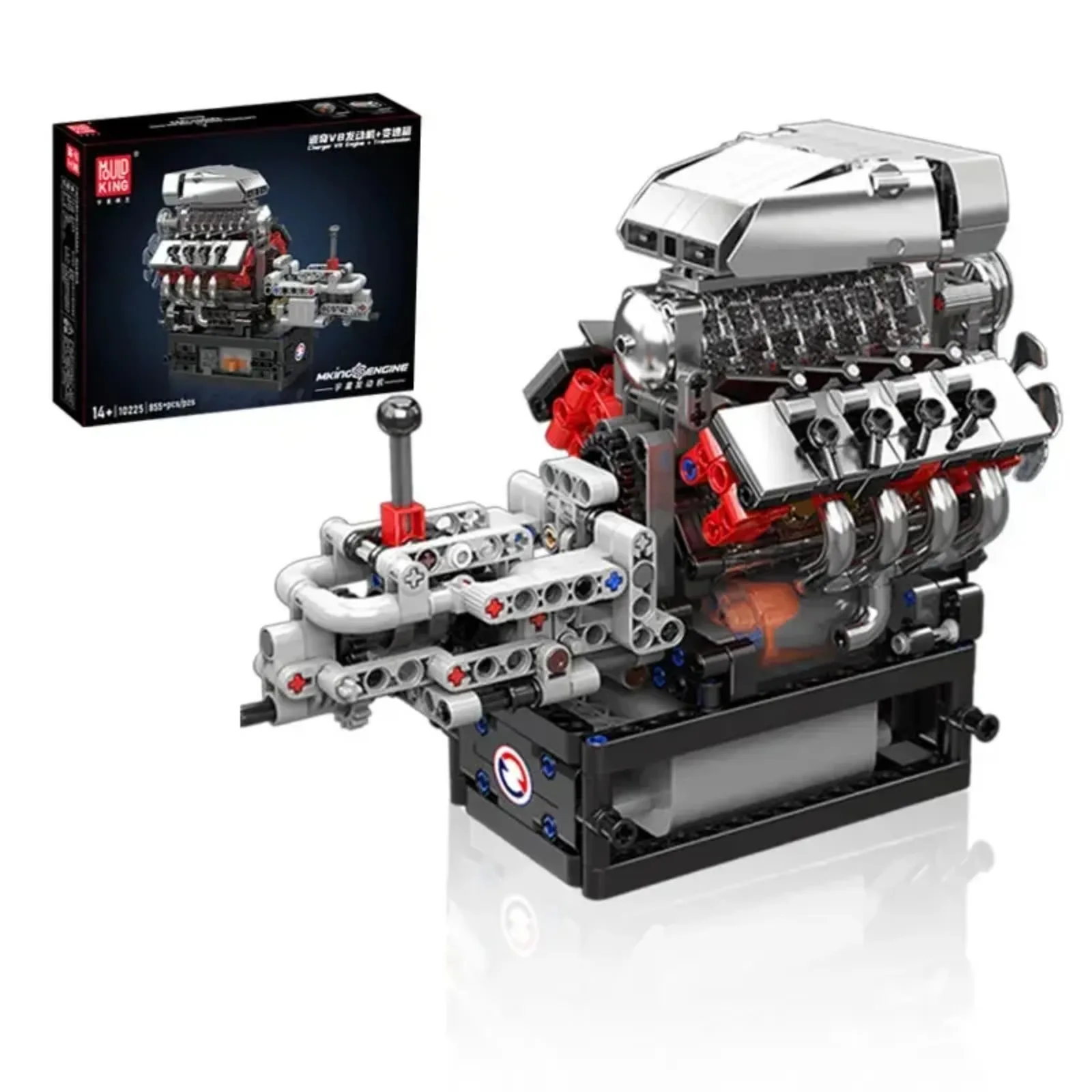 Mold King 855 шт. DIY V8 Модель двигателя Набор строительных блоков с коробкой передач для взрослых
Mold King 855 шт. DIY V8 Модель двигателя Набор строительных блоков с коробкой передач для взрослых