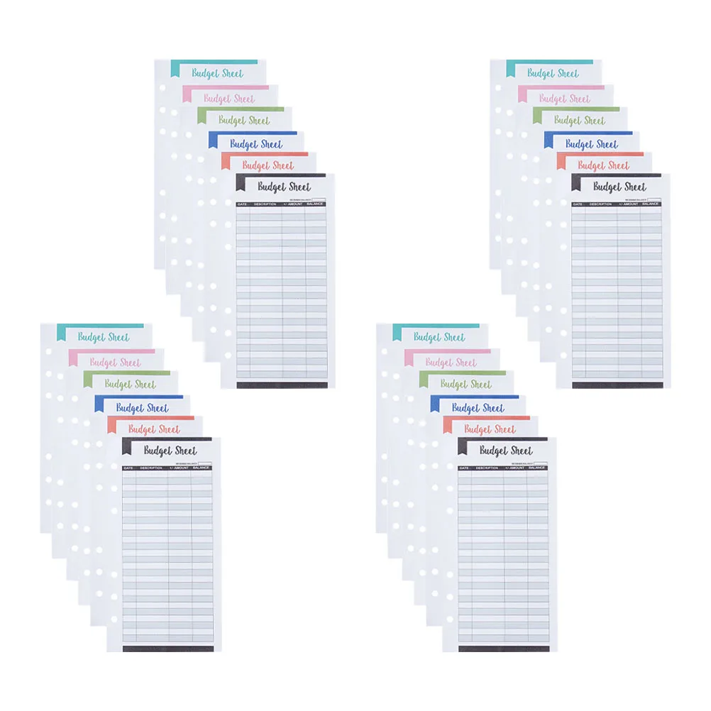 24pcs Budget Card Cash Binder Refill Expense Tracking Sheets Six Holes Practical Financial Planner Home Travel Picnic
24pcs Budget Card Cash Binder Refill Expense Tracking Sheets Six Holes Practical Financial Planner Home Travel Picnic