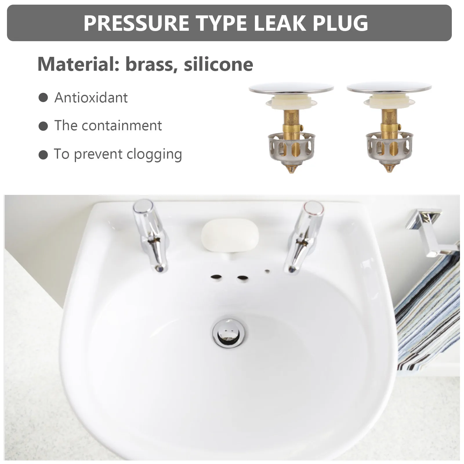 Sink Drain Filter Brass Popup Stopper Silicone Gasket Anti-Clog Basin Hair Catcher Bathroom Sink Water Stopper
Sink Drain Filter Brass Popup Stopper Silicone Gasket Anti-Clog Basin Hair Catcher Bathroom Sink Water Stopper