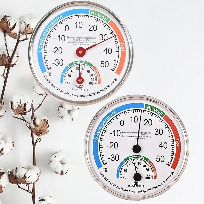 Round Thermometer Mechanical Sensor Indoor Temperature Sensor Indoor Outdoor Pointer Celsius Thermometer Hygrometer
Round Thermometer Mechanical Sensor Indoor Temperature Sensor Indoor Outdoor Pointer Celsius Thermometer Hygrometer