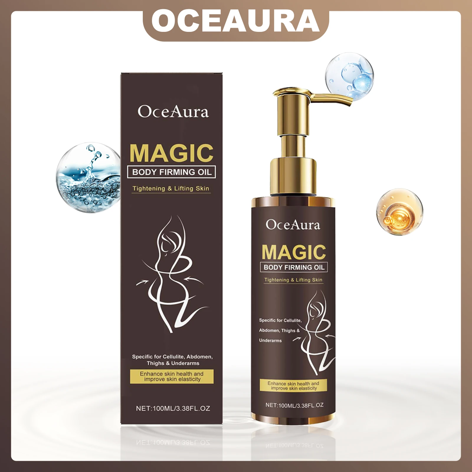 OCEAURA 100ml Magic Body Firming Oil Boosts Skin Vitality Promote Absorption Improves Elasticity Reduces Sagging Nourishes Skin
OCEAURA 100ml Magic Body Firming Oil Boosts Skin Vitality Promote Absorption Improves Elasticity Reduces Sagging Nourishes Skin