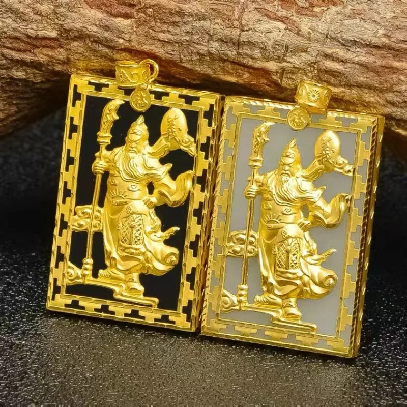 Silver Inlaid Hetian Jade Pendant Women God of Wealth Necklace Men's Dominant Guan Yu Jade Pendant for Boyfriend Gifts
Silver Inlaid Hetian Jade Pendant Women God of Wealth Necklace Men's Dominant Guan Yu Jade Pendant for Boyfriend Gifts