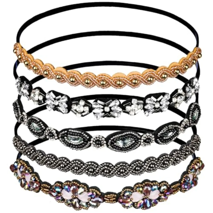 5pcs Elastic Beaded Headbands, Jewels Hairbands Hat Bands, Crystal Rhinestone Headband for Women Girls
5pcs Elastic Beaded Headbands, Jewels Hairbands Hat Bands, Crystal Rhinestone Headband for Women Girls