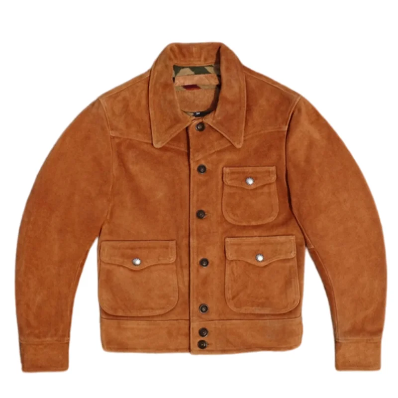 Caramel Autumn Leather Jacket Men Retro Style Plus Size 5XL Genuine Natural Cow Suede Turn-Down Collar Single Breasted Coat
Caramel Autumn Leather Jacket Men Retro Style Plus Size 5XL Genuine Natural Cow Suede Turn-Down Collar Single Breasted Coat