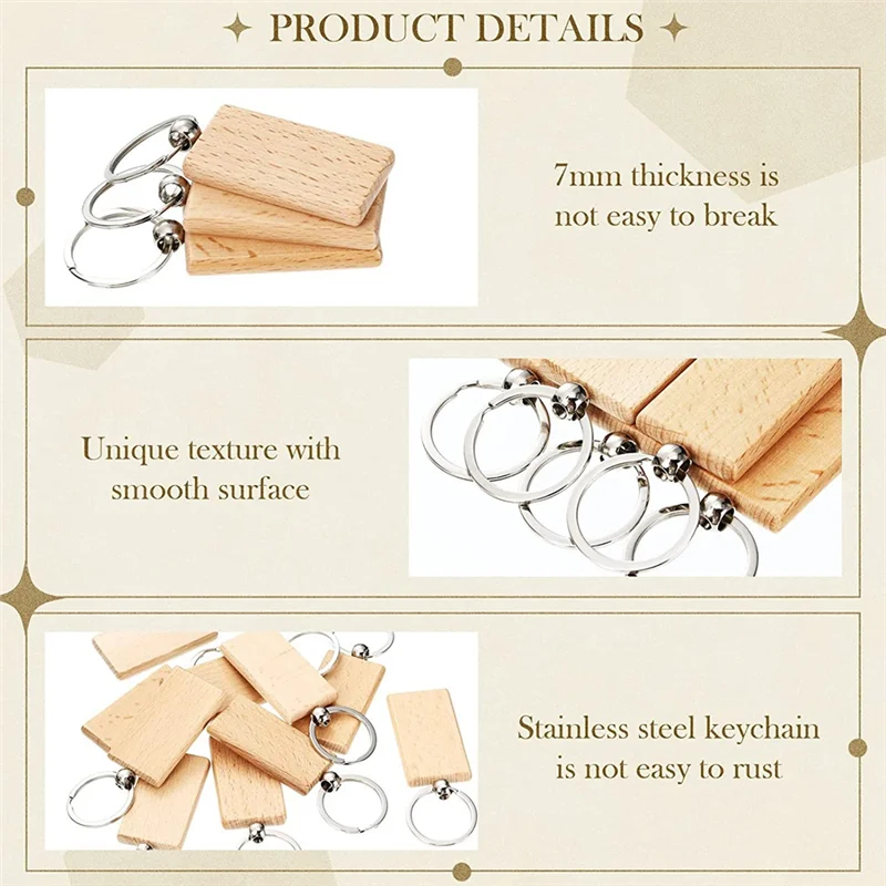 50 Pieces Blank Wooden Key Tag Key Engraving Blanks Unfinished Wood Keychain Key Ring Key Tags for DIY Crafts,Rectangle
50 Pieces Blank Wooden Key Tag Key Engraving Blanks Unfinished Wood Keychain Key Ring Key Tags for DIY Crafts,Rectangle
